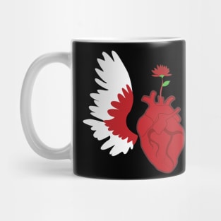 Heart Flying and Blooming Mug